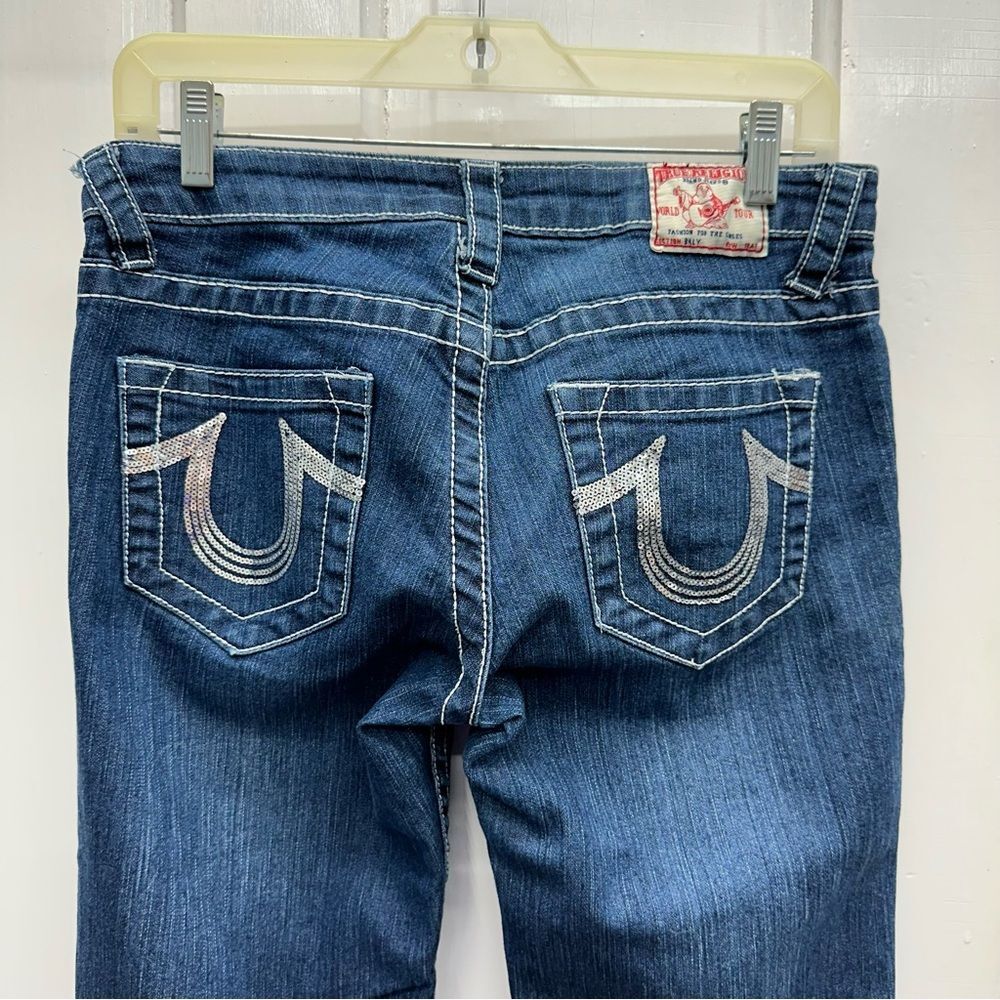 True Religion Billy thick stitch‎ denim jeans women's 29 sequins inseam  31.5